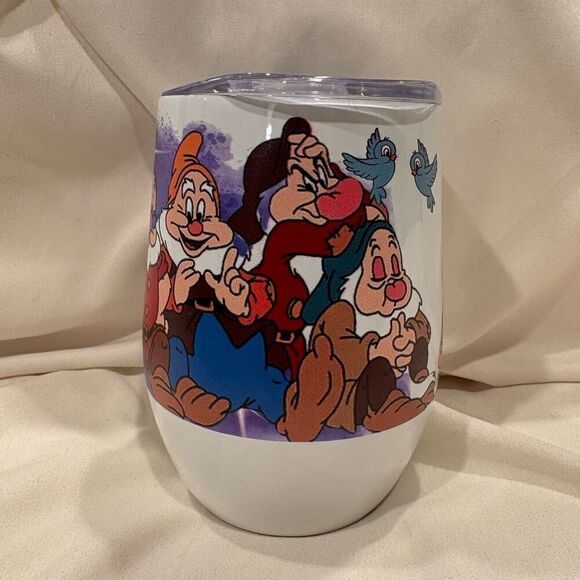Snow White & the Seven Dwarfs Insulated Wine Tumbler Coffee Stainless 12oz NEW - Picture 3 of 7